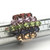 Sterling Silver Citrine Iolite Peridot Amethyst And Garnet Cluster Ring Size 7