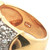 Sterling Silver Gold Tone Created Citrine Bezel Set With CZ Pave Fashion Ring Size 6
