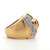 Sterling Silver Gold Tone Created Citrine Bezel Set With CZ Pave Fashion Ring Size 6