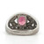 Sterling Silver Pink Stone With Blue And Pink Accent Stone Vintage Inspired Statement Ring Size 6
