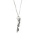 14K White Gold 45 SC Sapphire 1/5tw Diamond Teardrop Cross Pendant Necklace 18" Chain