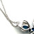 14K White Gold 45 SC Sapphire 1/5tw Diamond Teardrop Cross Pendant Necklace 18" Chain