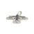 14K White Gold 24SC Sapphire 1/8tw Diamond Rounded Cross Pendant