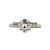 14K White Gold 24SC Sapphire 1/8tw Diamond Rounded Cross Pendant