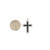 14K White Gold 24SC Sapphire 1/8tw Diamond Rounded Cross Pendant