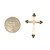14K Gold 1B Sapphire .08tw Diamond Clover Tipped Cross Pendant