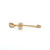 14K Gold 1B Sapphire .08tw Diamond Clover Tipped Cross Pendant