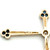 14K Gold 1B Sapphire .08tw Diamond Clover Tipped Cross Pendant