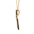 14K Gold Outline 21B 5/8tw Diamond Double Pointed Cross Pendant Necklace 16" Chain