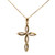 14K Gold 22B 1/4tw Diamond Celtic Braided Cross Pendant Necklace 16" Chain