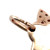 10K Rose Gold 15B 1/10tw Diamond Flower Double  Layer Pendant