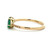 14K Yellow Gold 0.5cttw Pear and Rectangle Emeralds Toi et Moi With 0.02cttw Diamond Accents Ring Size 7