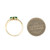 14K Yellow Gold 0.5cttw Pear and Rectangle Emeralds Toi et Moi With 0.02cttw Diamond Accents Ring Size 7