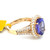14K Yellow Gold 4.70 Oval Tanzanite With .88cttw Diamond Halo Ring Size 7