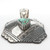 Vintage Navajo Sterling Silver Carrico Turquoise Square Pendant - Signed ETB Sr.