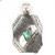 Vintage Navajo Sterling Silver Carrico Turquoise Square Pendant - Signed ETB Sr.