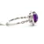 14K White Gold 2.85ct Round Checkerboard Cut Amethyst With 0.06cttw Diamond Accents Size 6.5