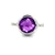 14K White Gold 2.85ct Round Checkerboard Cut Amethyst With 0.06cttw Diamond Accents Size 6.5