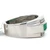 14K White Gold Men's Nine Emeralds with .75cttw Round Diamond Accents Band Ring Size 10
