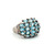 Sterling Silver Oval Cut Blue Topaz Cluster Fashion Ring Size 8.25