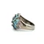 Sterling Silver Oval Cut Blue Topaz Cluster Fashion Ring Size 8.25