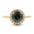 14K Yellow Gold .95ct Round Spinel .14cttw Diamond Halo Fashion Ring Size 7