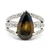 Platinum 3.36ct Pear Shaped Sphene .23cttw Diamond Accented Openwork Fashion Ring Size 6