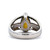 Platinum 3.36ct Pear Shaped Sphene .23cttw Diamond Accented Openwork Fashion Ring Size 6