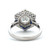 Platinum 950 .80ct Round Diamond .57cttw Sapphire Accented Vintage Inspired Art Deco Engagement Ring Size 6.25