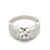 Sterling Silver CZ Solitaire Crosshatch Pattern Mens Wedding Band Ring Size 10.75