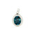 14K  White Gold 2.19ct Oval Blue Topaz Surrounded with .05tw Diamond Pendant