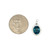 14K  White Gold 2.19ct Oval Blue Topaz Surrounded with .05tw Diamond Pendant