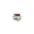 14K  White Gold 1.11ct Hexagon Garnet Surrounded with .04tw Diamond Pendant