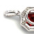 14K  White Gold 1.11ct Hexagon Garnet Surrounded with .04tw Diamond Pendant