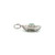 14K  White Gold 0.16ct Circle Emerald on a .12tw Diamond Shield Pendant