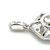 14K  White Gold 0.16ct Circle Emerald on a .12tw Diamond Shield Pendant