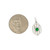 14K  White Gold 0.16ct Circle Emerald on a .12tw Diamond Shield Pendant