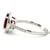 14K White Gold 2.7ct Round Garnet with 0.2ct Diamond Halo Ring Size 6