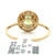 14K Yellow Gold Round Peridot with Diamond Accents Ring Size 7