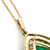 14K Gold 1.32ct Teardrop Emerald Surrounded by .29tw Diamond Pendant on a 18" Chain Necklace