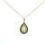 14K Gold 1.32ct Teardrop Emerald Surrounded by .29tw Diamond Pendant on a 18" Chain Necklace