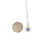 14K White Gold 0.43ct Circle Sapphire Surrounded With .13tw Diamond Flower Petals Pendant 17.75" Chain Necklace