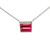 14K White Gold 2.42ct Trapezoid Pink Tourmaline With A .05tw Diamond Top Line Stationary Pendant 17.75" Chain Necklace