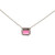 14K White Gold 2.42ct Trapezoid Pink Tourmaline With A .05tw Diamond Top Line Stationary Pendant 17.75" Chain Necklace