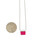 14K White Gold 2.42ct Trapezoid Pink Tourmaline With A .05tw Diamond Top Line Stationary Pendant 17.75" Chain Necklace