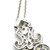 14K White Gold 3/8tw Diamond Heart Chandelier Pendant 16.5" Chain Necklace