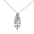 14K White Gold 3/8tw Diamond Heart Chandelier Pendant 16.5" Chain Necklace
