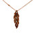 14K Rose Gold 1/10tw 4 Diamond Feather Pendant on a Diamond Studded 18" Rose Gold Chain Necklace