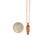 14K Rose Gold 1/10tw 4 Diamond Feather Pendant on a Diamond Studded 18" Rose Gold Chain Necklace