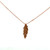 14K Rose Gold 1/10tw 4 Diamond Feather Pendant on a Diamond Studded 18" Rose Gold Chain Necklace